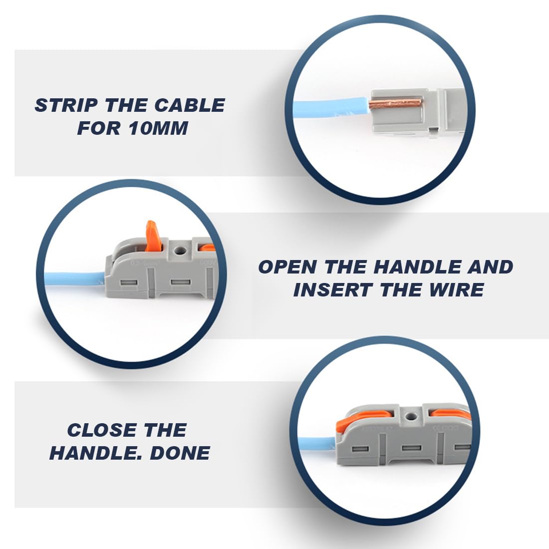 Lever Wire Connectors Kit 34PCS Quick Connect Wire Splice Conductor Compact Connectors Inline Wiring Splices Terminals - Image 6