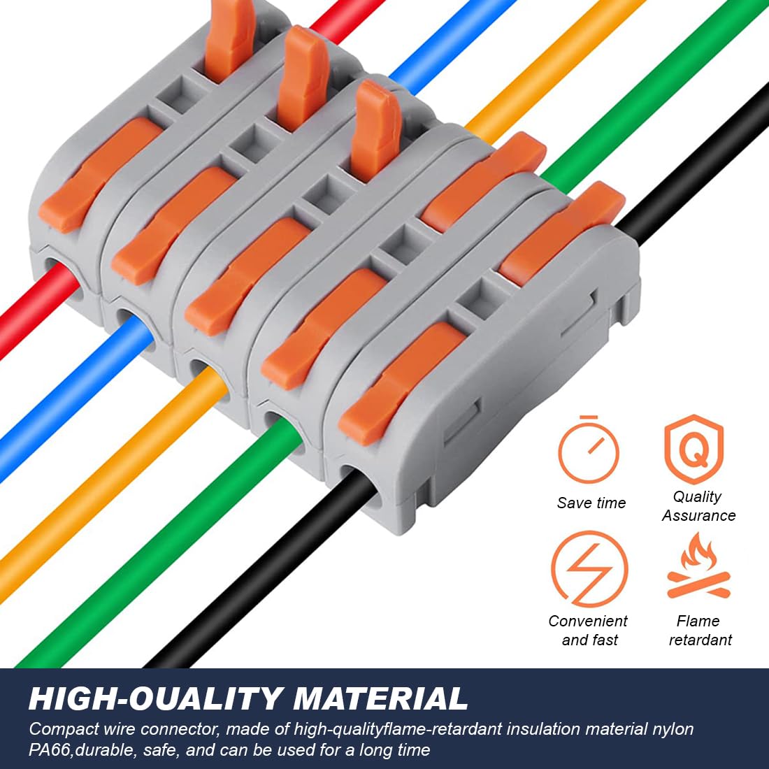 Lever Wire Connectors Kit 34PCS Quick Connect Wire Splice Conductor Compact Connectors Inline Wiring Splices Terminals - Image 7