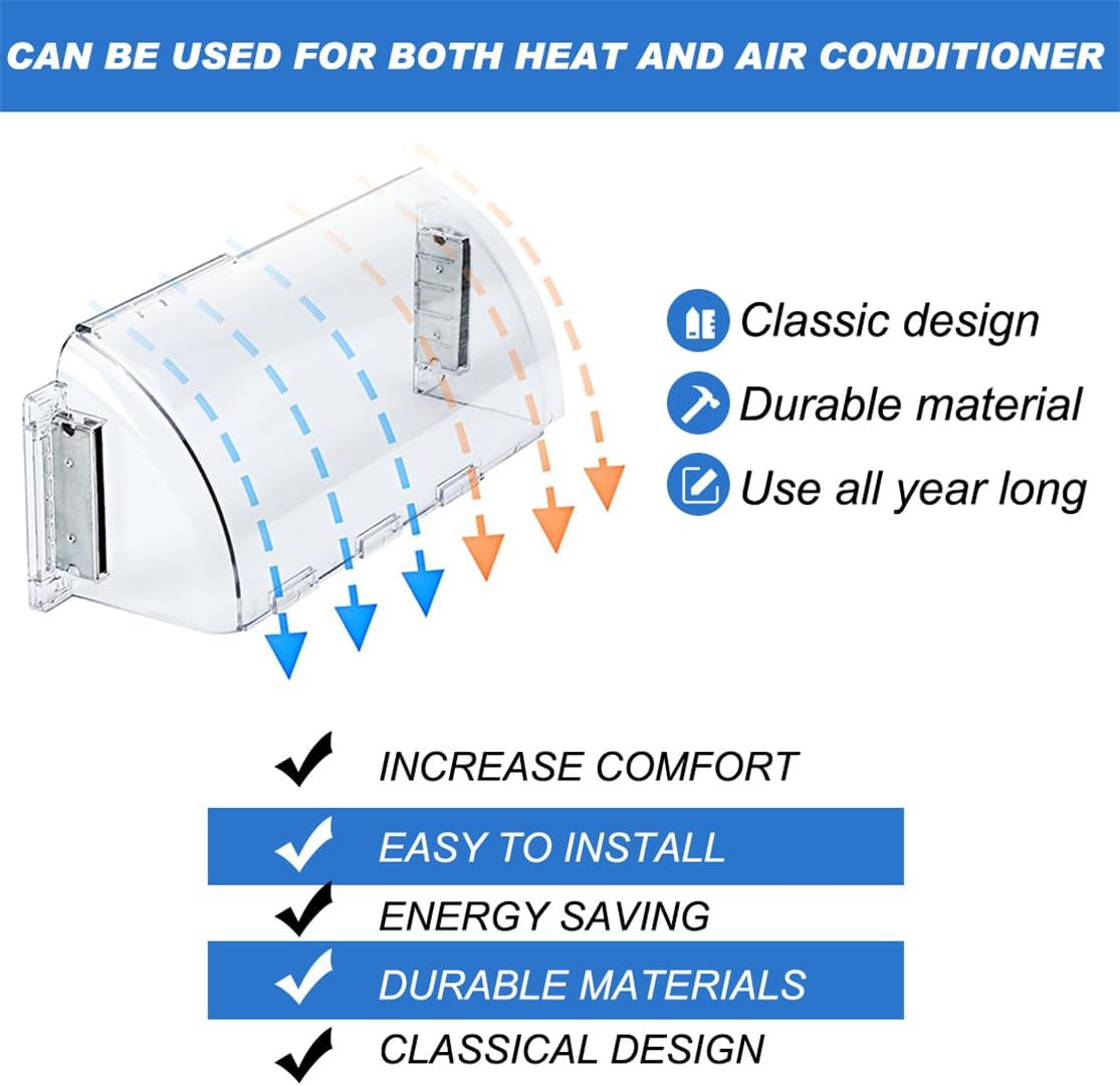 Air Vent Deflectors Adjustable Heat and Vent Cover Clear 2PCS Magnetic Air and Heat Deflector for Floor Vent Sidewalls and Ceiling Registers,8”-11” - Image 4