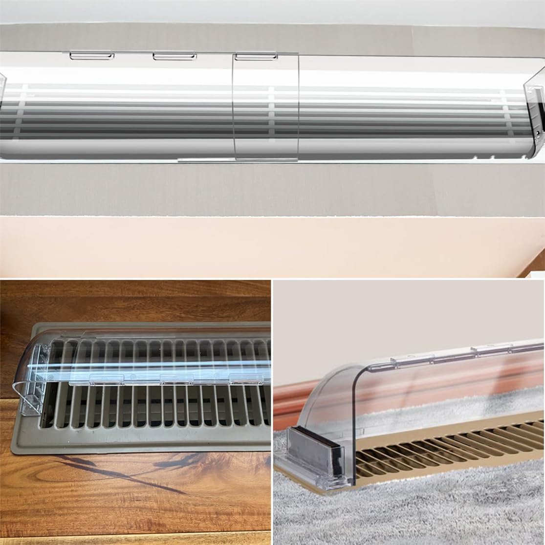Air Vent Deflectors Adjustable Heat and Vent Cover Clear 2PCS Magnetic Air and Heat Deflector for Floor Vent Sidewalls and Ceiling Registers,8”-11” - Image 6