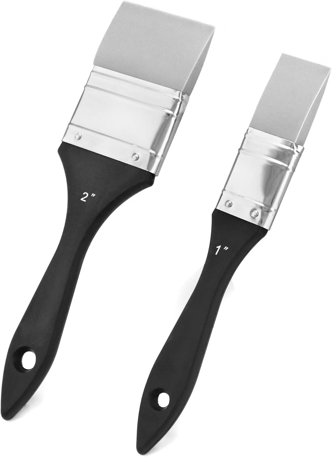 Paint Brush, Silicone Color Shaper Brush, 2 Pcs (1 inch,2 inch) Solid Flat Flexible Acrylic and Water Based Painting Tool for Move and Remove Acrylic Paints - Image 1