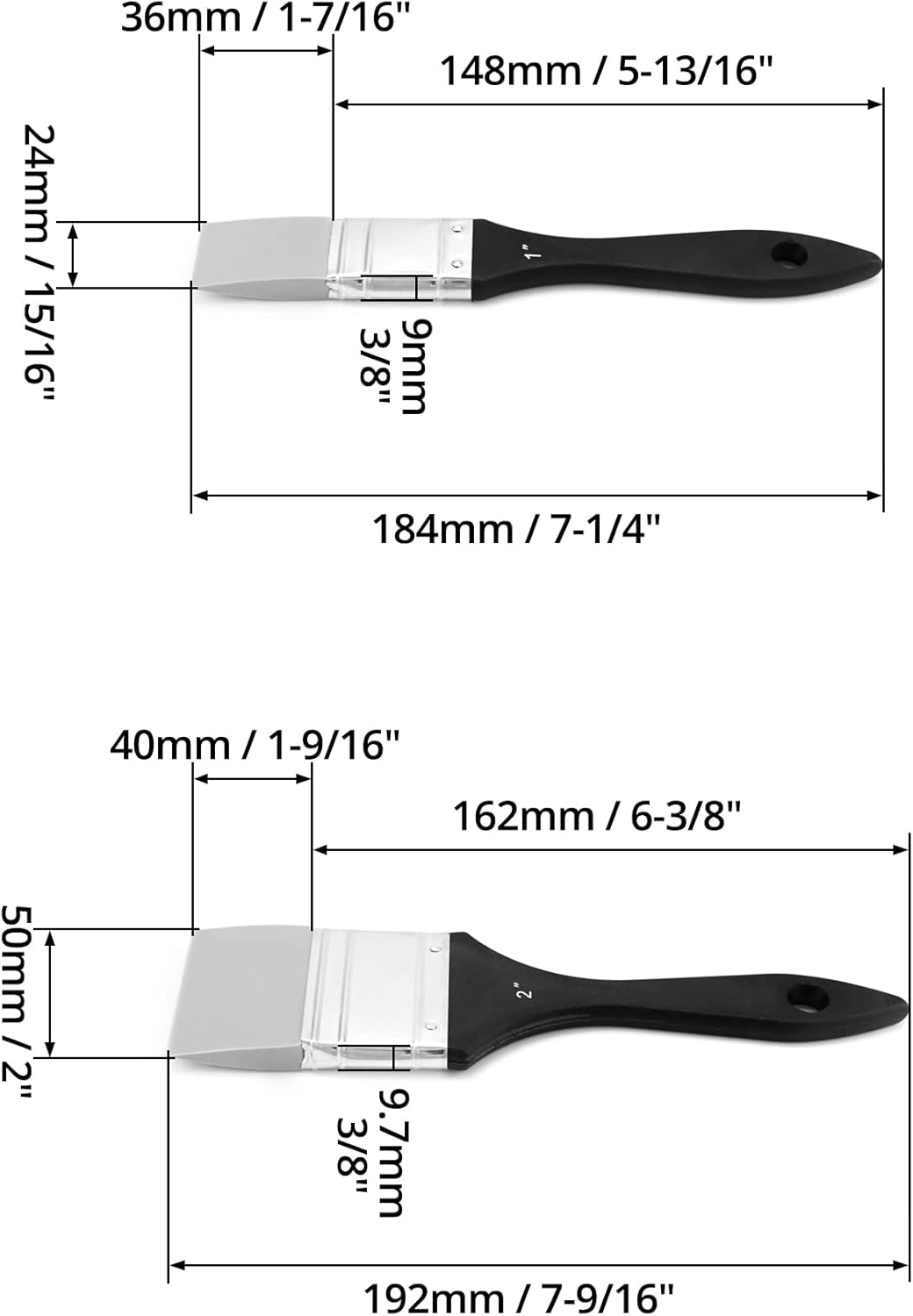Paint Brush, Silicone Color Shaper Brush, 2 Pcs (1 inch,2 inch) Solid Flat Flexible Acrylic and Water Based Painting Tool for Move and Remove Acrylic Paints - Image 6