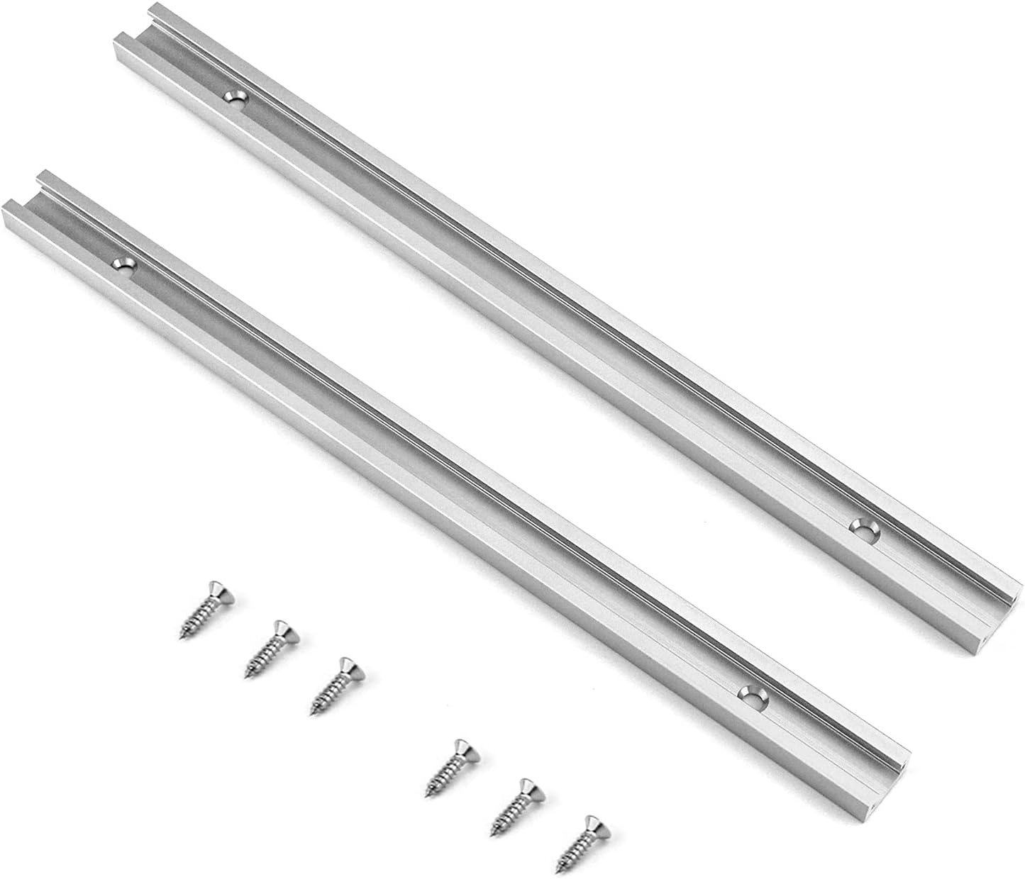 Aluminum T Track, 2 Pack 12 Inch Universal Double Cut Profile T Track, with Predrilled Mounting Holes and Screws, Woodworking and Fixtures, for Drill Press Table, Router Table - Image 5
