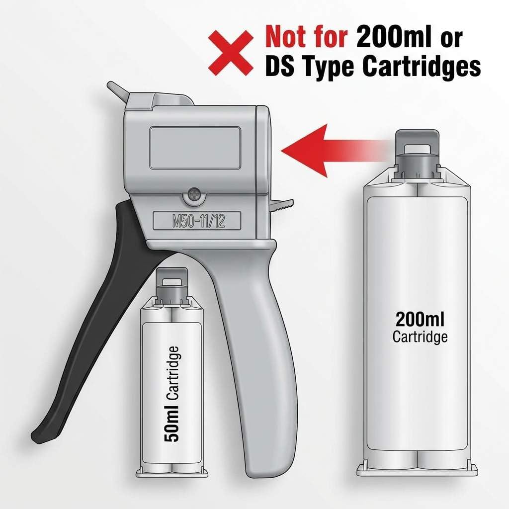 50ml Dual Cartridge Dispensing Gun – Adjustable 1:1 & 1:2 Ratio Manual Applicator for Epoxy, Resin, Sealant - Image 4