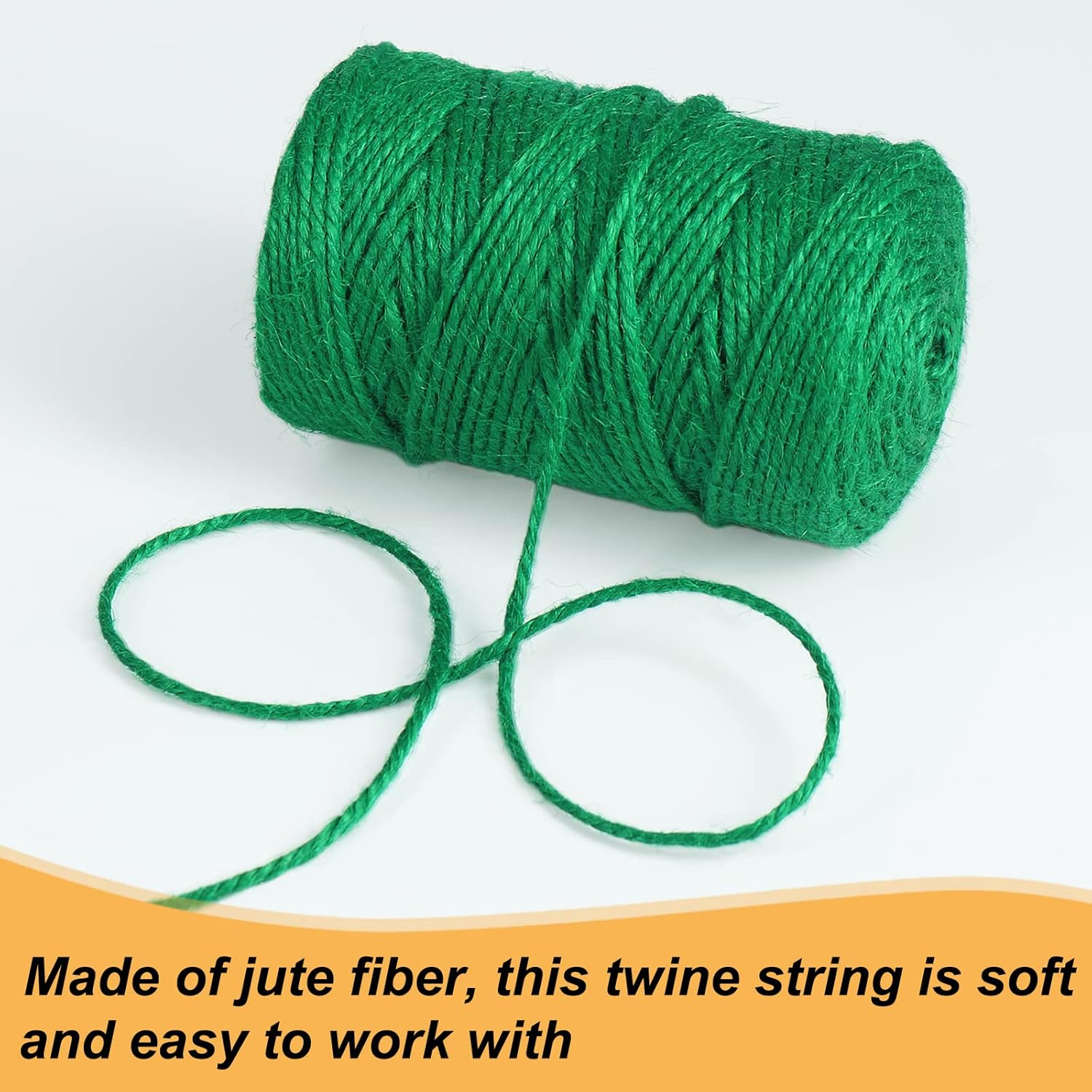 Jute Garden Twine, 328 Feet 3mm Heavy Duty Tomato Twine, Green Plant Ties for Gardening, Climbing Plants, Vegetables, Crafting - Image 2