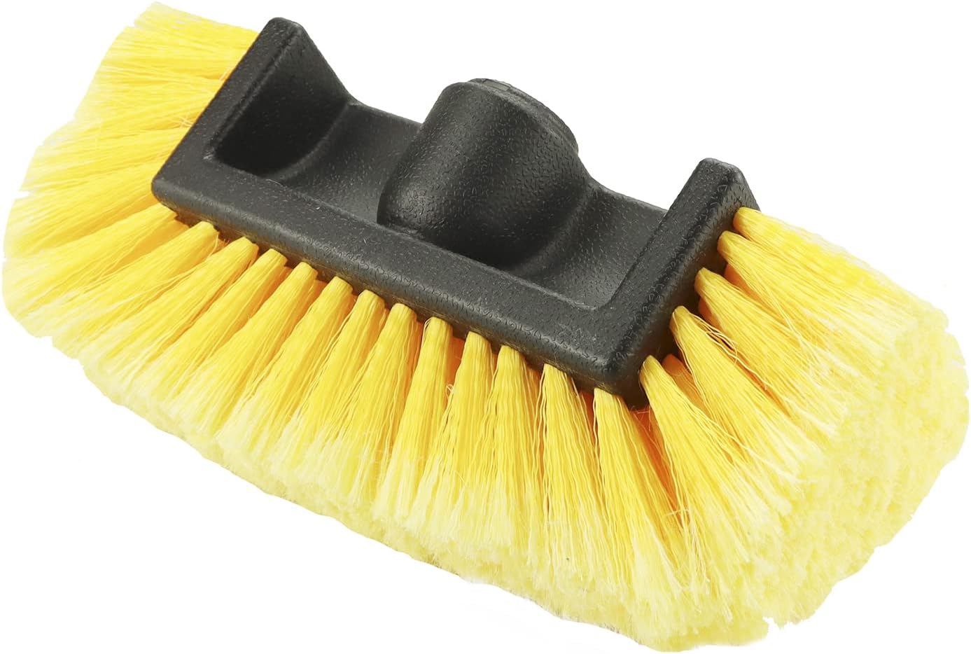 10in Car Wash Brush Head with Soft Bristle, for Cleaning Decks, Trucks, Car, RV, Boats, Home Siding, Camper, Yellow - Image 1
