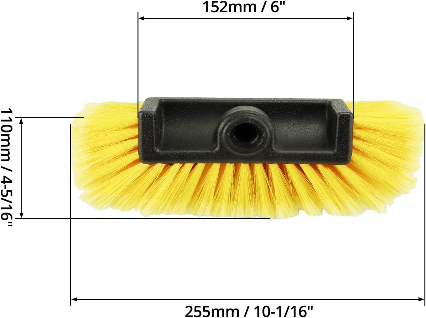 10in Car Wash Brush Head with Soft Bristle, for Cleaning Decks, Trucks, Car, RV, Boats, Home Siding, Camper, Yellow - Image 6