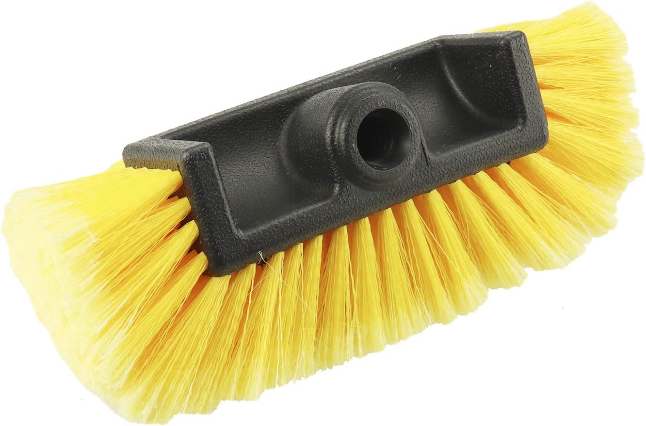 10in Car Wash Brush Head with Soft Bristle, for Cleaning Decks, Trucks, Car, RV, Boats, Home Siding, Camper, Yellow - Image 7