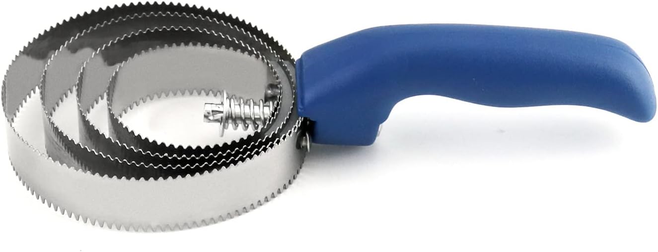 Double Sided Curry Comb, 2 Pack 4 Rings Stainless Steel Curry Comb with Soft Touch Grip, Blue - Image 2