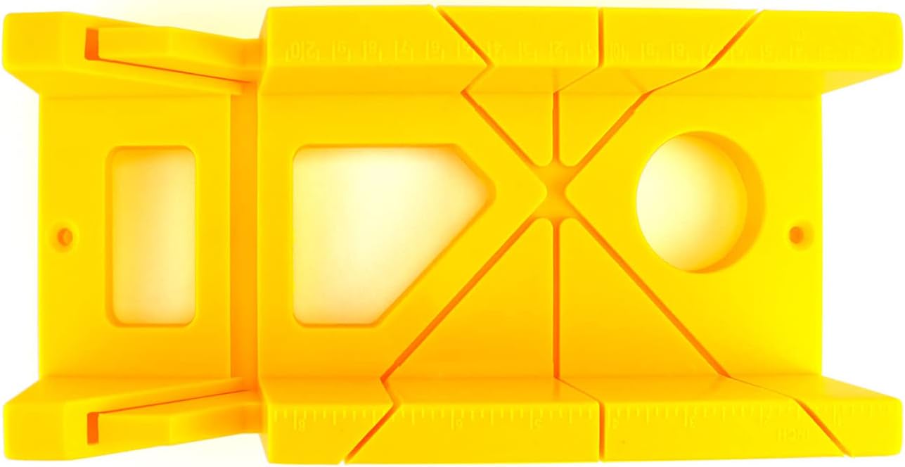 12-Inch High Impact Plastic Miter Box with Versatile Cutting Angles and Ruler Scale - Image 2