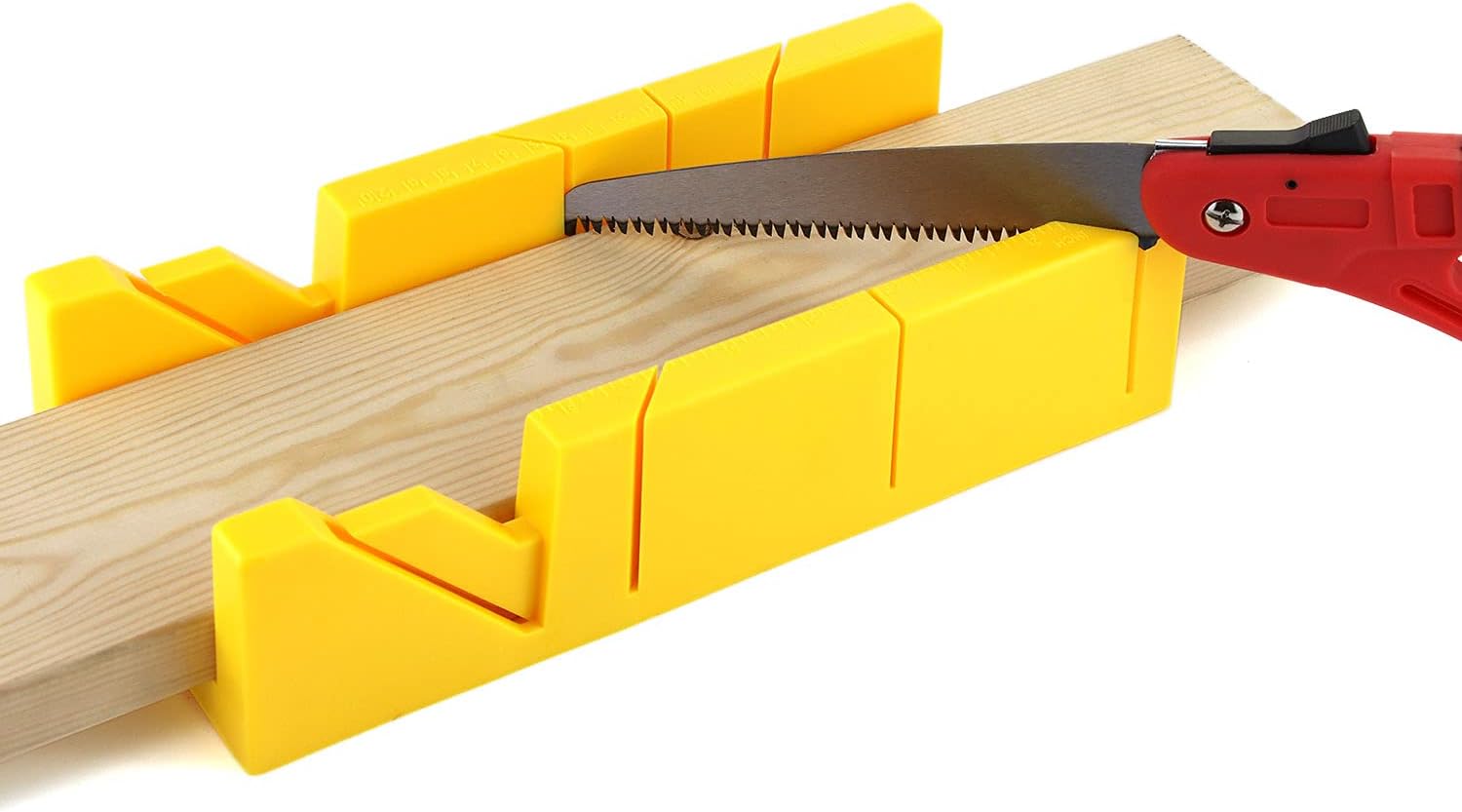 12-Inch High Impact Plastic Miter Box with Versatile Cutting Angles and Ruler Scale - Image 5