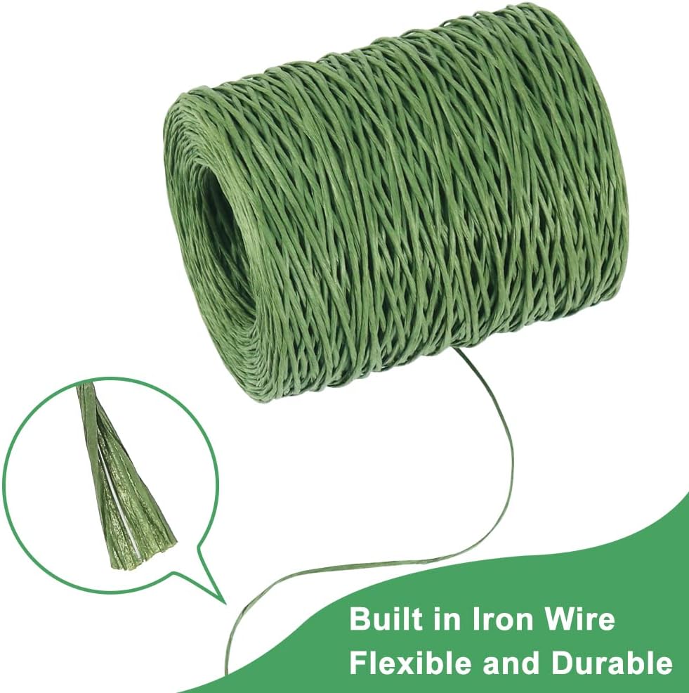 Floral Wire, 656 Feet 2mm Paper Covered Bind Wire for Floral Bouquets, Crowns, Wreath Making, Christmas Ornaments, Garlands, Wedding Decorating, Crafts (Green) - Image 2