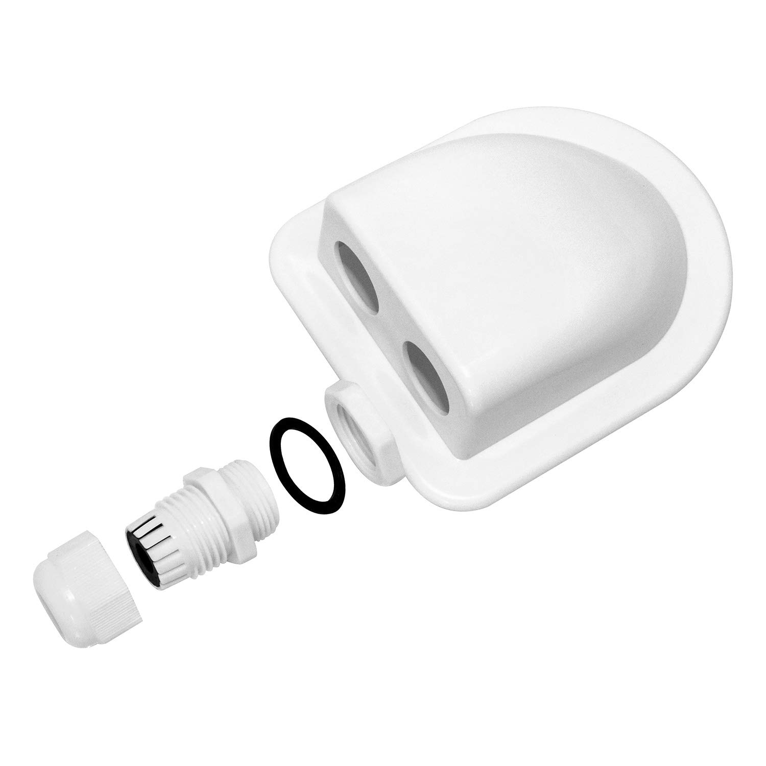 2 Pcs IP68 Waterproof ABS Solar Double Cable Entry Gland-Weather Resistant Dual Cable Entry Housing for Solar Panels of RV, Caravan and Marine, White - Image 3