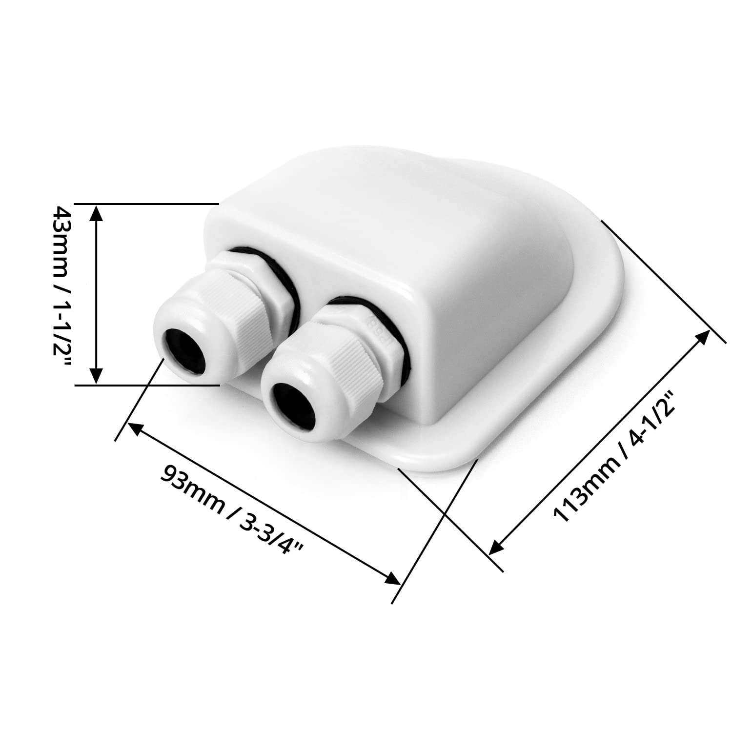 2 Pcs IP68 Waterproof ABS Solar Double Cable Entry Gland-Weather Resistant Dual Cable Entry Housing for Solar Panels of RV, Caravan and Marine, White - Image 4