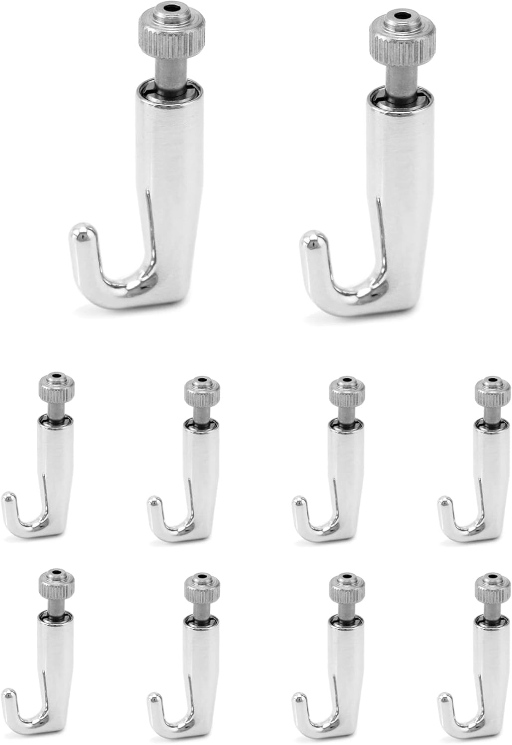 Art Gallery Display Wire Rope Hanger Hooks, 10 Pack Adjustable Metal Hooks Fit 2.0mm Steel Cables Wire Rope, Gallery Picture Hanging System - Image 1