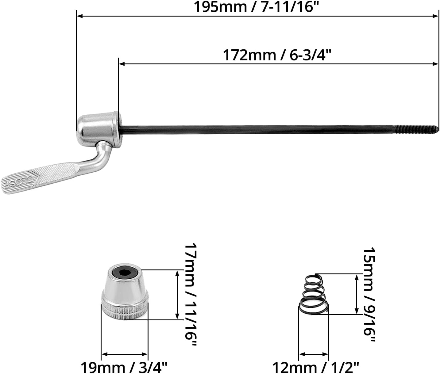 Trainer Skewer Replacement Rear Wheel Skewer for Indoor Bike Trainers, Compatible with Road and MTB Bikes 2 Pcs - Image 6
