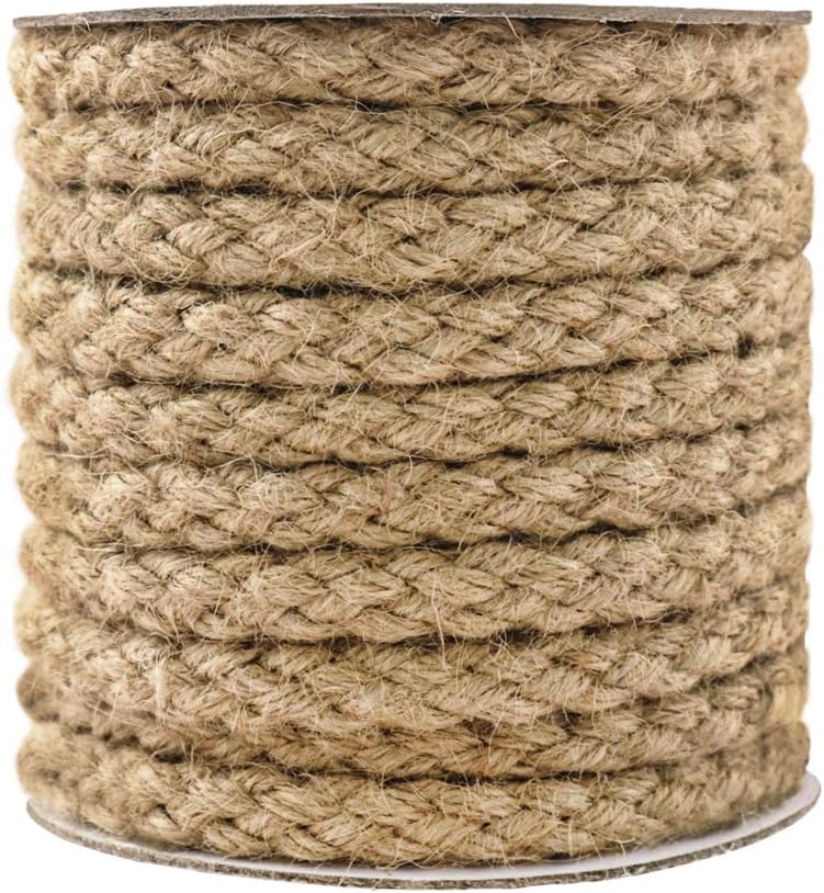 Braided Jute Rope, 25 Feet 11mm Thick Twine Rope for Crafting, Cat Scratching, Gardening, Bundling, Farmhouse Decor, Home Decor - Image 6