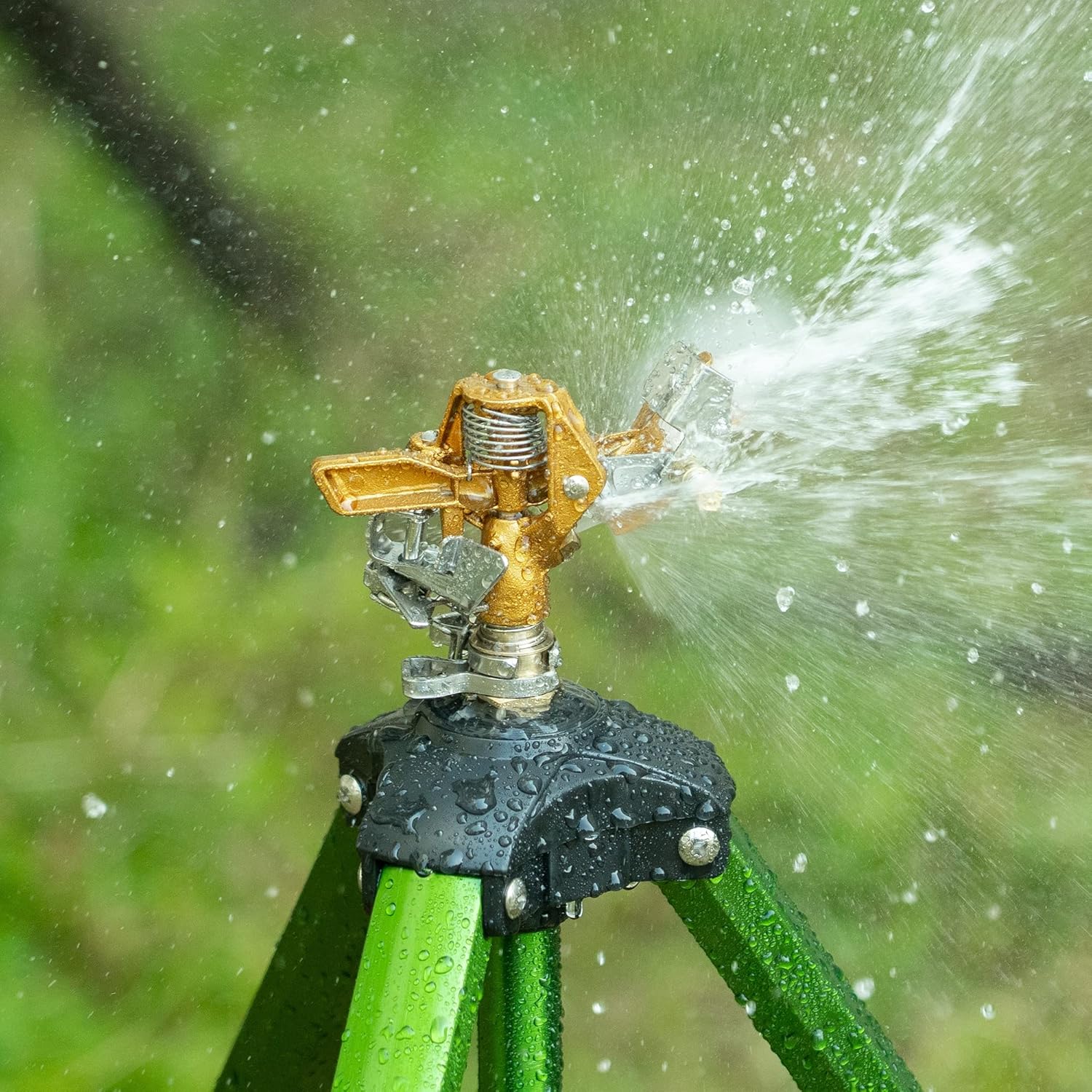 1/2 Inch Brass Impact Sprinkler, Heavy Duty Water Sprinkler Head, Adjustable 0-360 Degree Coverage Pattern, Watering Sprinkler with Nozzles for Large Patio Garden Irrigation (1 Pack) - Image 4