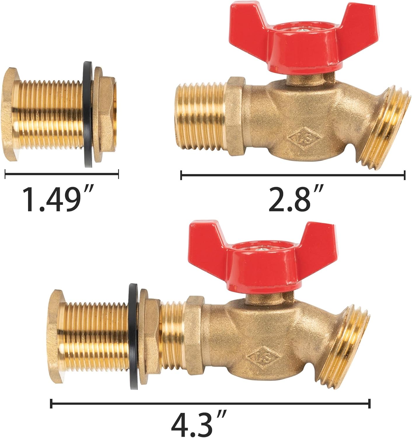 Brass Rain Barrel Quarter Turn Ball Valve Spigot Kit 1/2 Inch With Bulkhead Fitting - Image 4