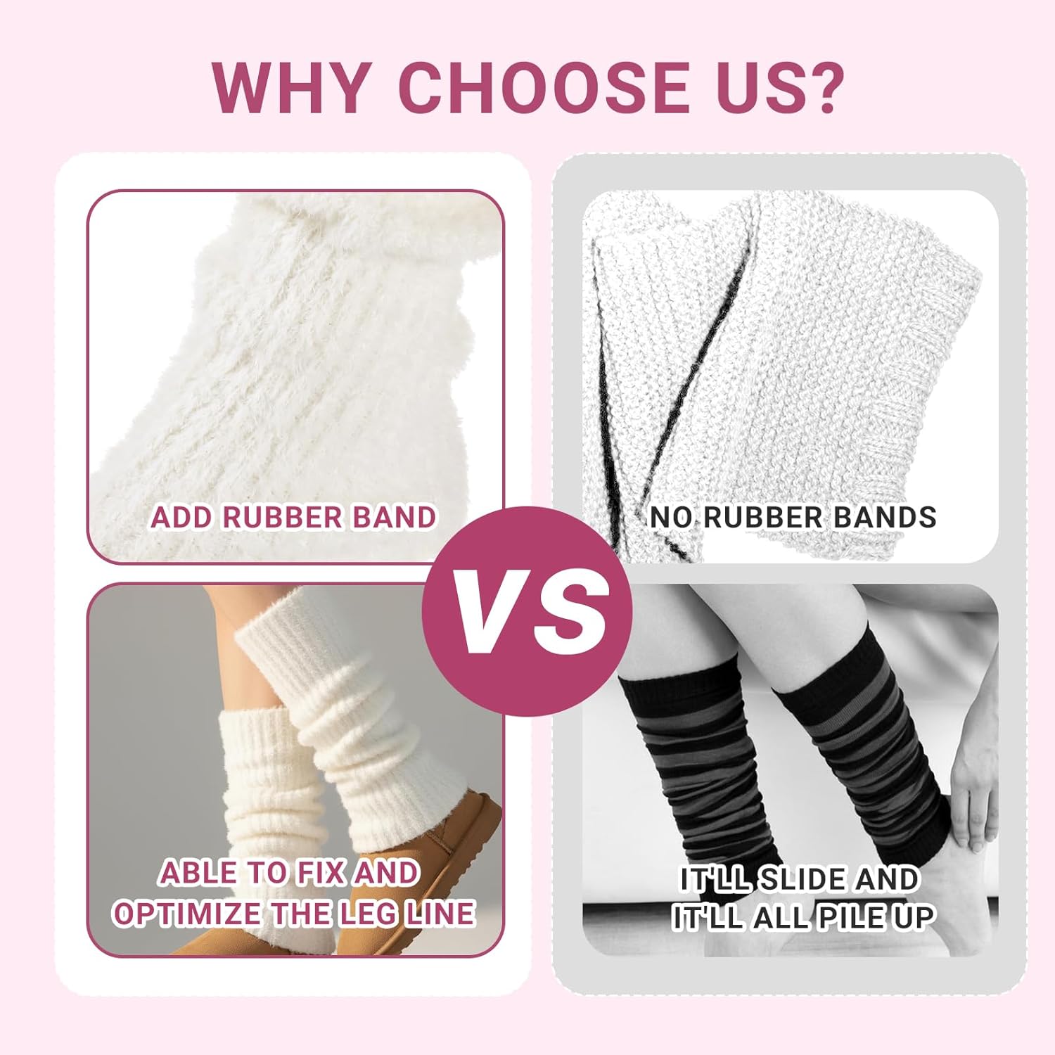 White Fuzzy Leg Warmers Fluffy Knit Ankle Socks Winter Ruffle Kawaii Leg Warmers Ankle Warmer College Concert Thick Boot Socks for Women Girls - Image 4