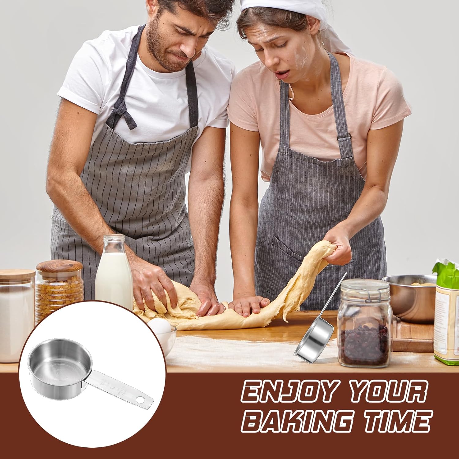 4 Pcs 1/4 Cup Measuring Cup, 60 ml Stainless Steel Measuring Cups Inner Scale Metal Liquid Measure Scoop 2 oz Cups for Coffee, Cooking, Baking, Kitchen Wet and Dry Ingredients, Dishwasher Safe - Image 7