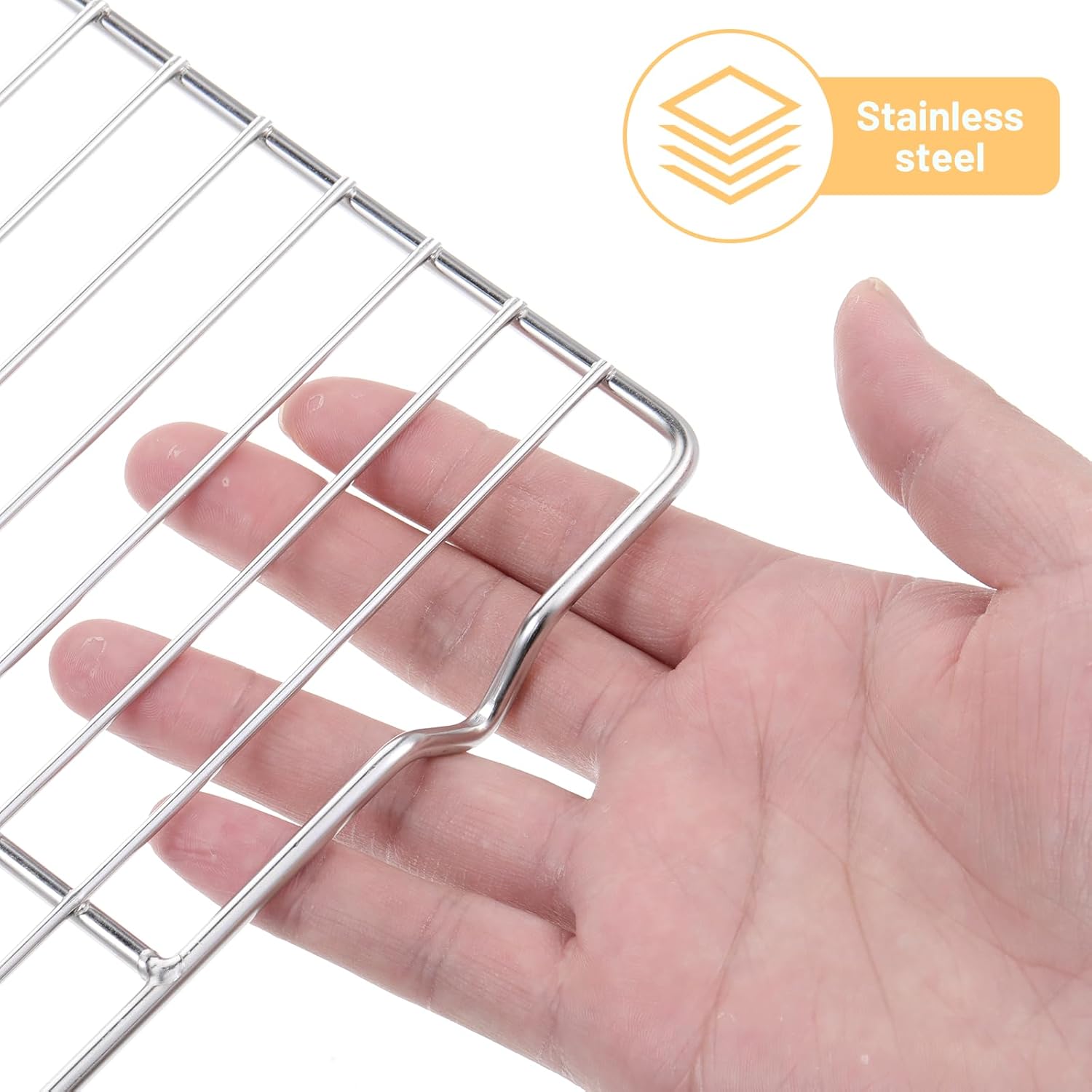 Roasting Rack Stainless Steel Wire Rack for Baking Sheet 5.3 x 8.46 Inch Heavy Duty Wire Grate Oven Grill Rack Oven Rack Cooling Rack Baking Rack with 4 Legs Rectangle Wire Cooking Racks for Meat - Image 4