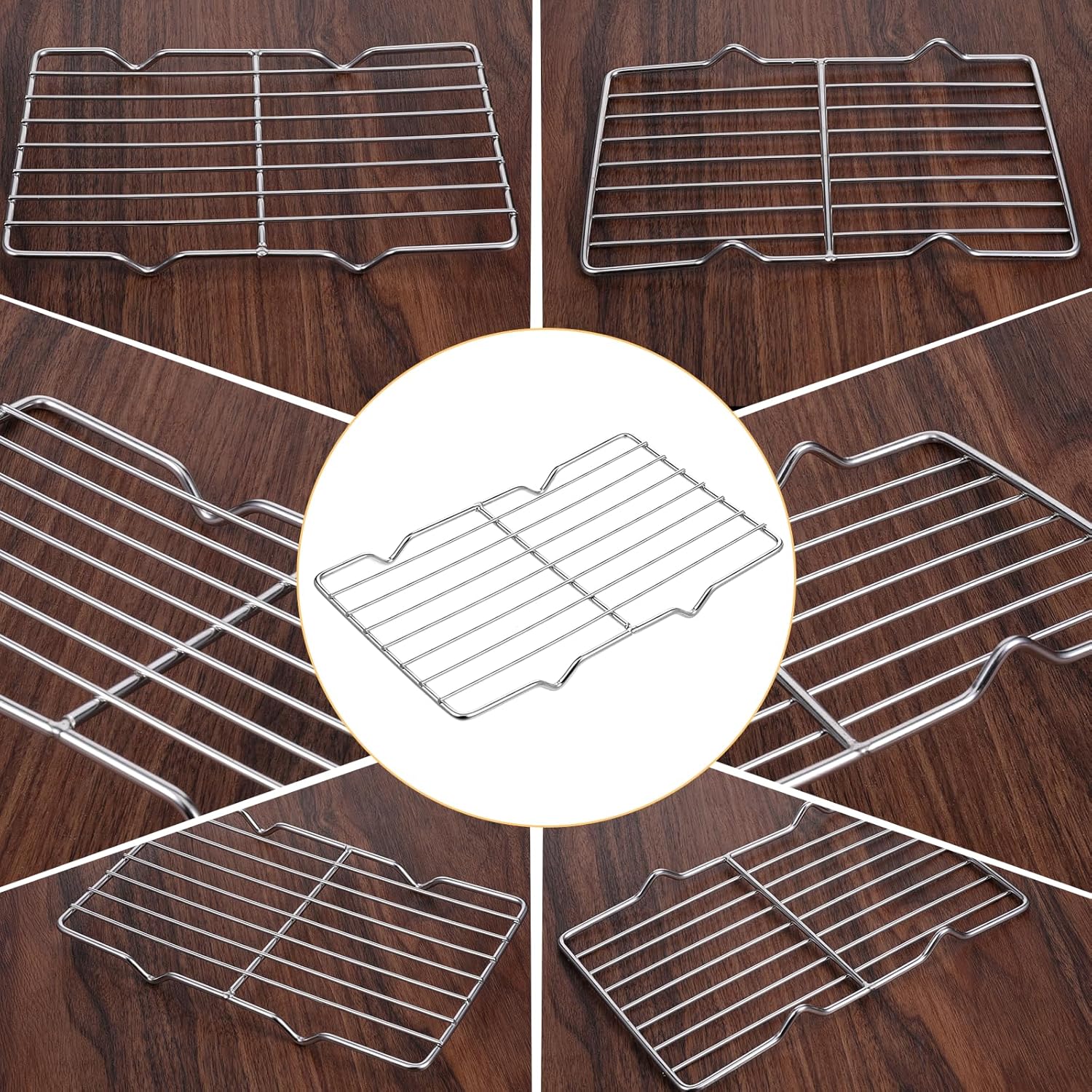 Roasting Rack Stainless Steel Wire Rack for Baking Sheet 5.3 x 8.46 Inch Heavy Duty Wire Grate Oven Grill Rack Oven Rack Cooling Rack Baking Rack with 4 Legs Rectangle Wire Cooking Racks for Meat - Image 6