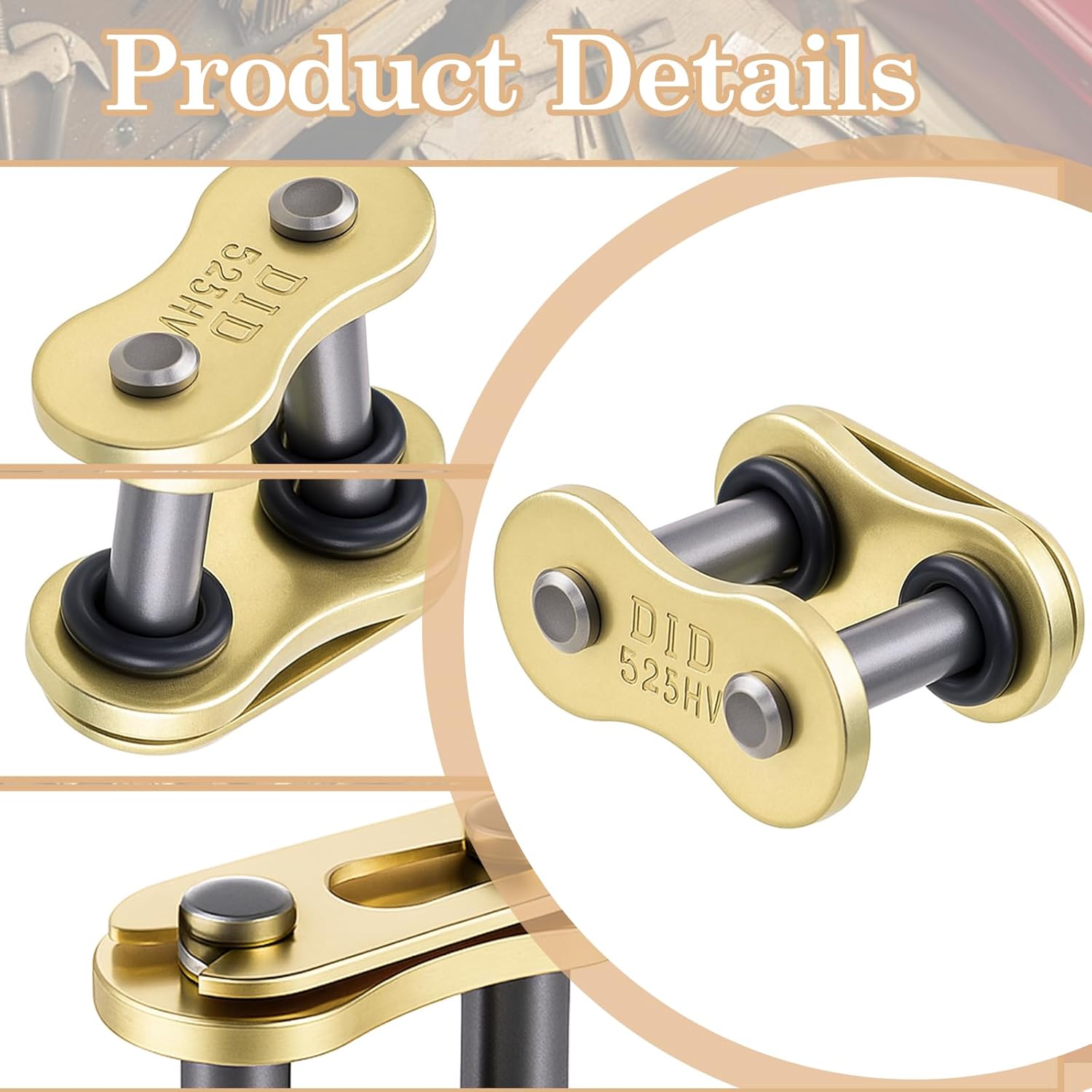 4 Pcs 525 Chain Connecting Master Link with O-Ring Seal 525 Motorcycle Chain Drive Chains for Motorcycle ATV Quad Dirt Bike - Image 3