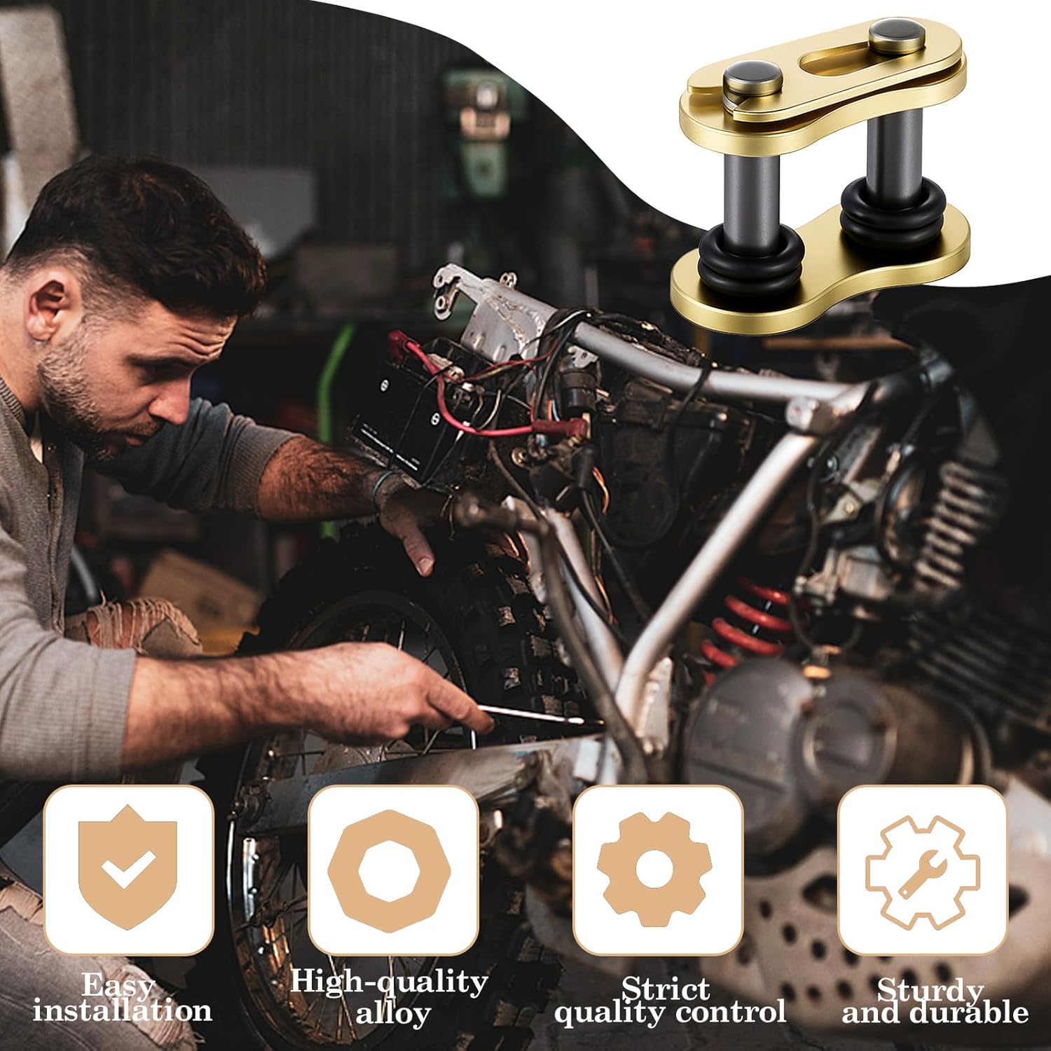 4 Pcs 525 Chain Connecting Master Link with O-Ring Seal 525 Motorcycle Chain Drive Chains for Motorcycle ATV Quad Dirt Bike - Image 4