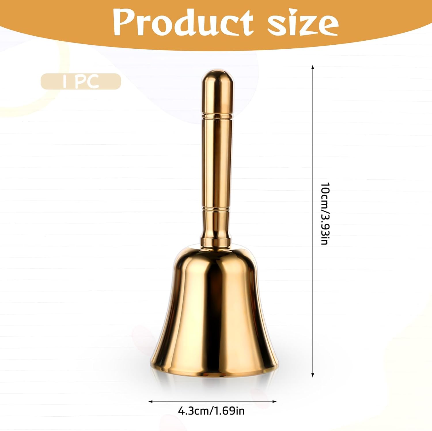 Dinner Bell, Super Loud Solid Brass Call Bells with Metal Handle, 3.9