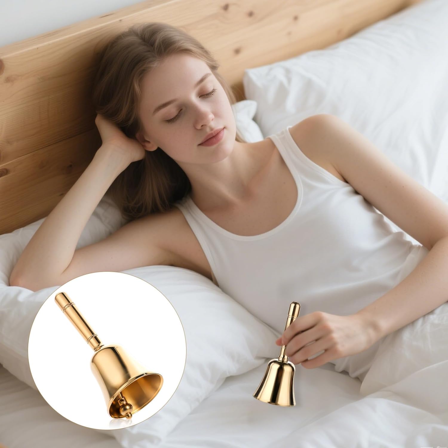 Dinner Bell, Super Loud Solid Brass Call Bells with Metal Handle, 3.9