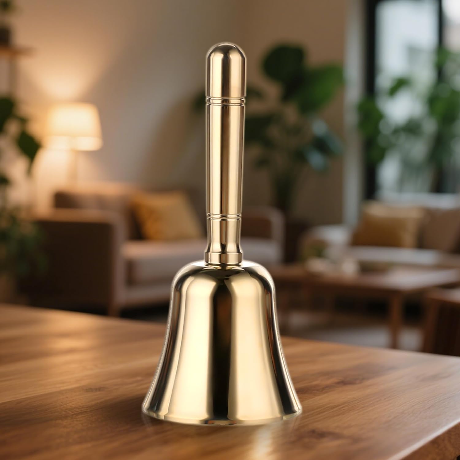 Dinner Bell, Super Loud Solid Brass Call Bells with Metal Handle, 3.9