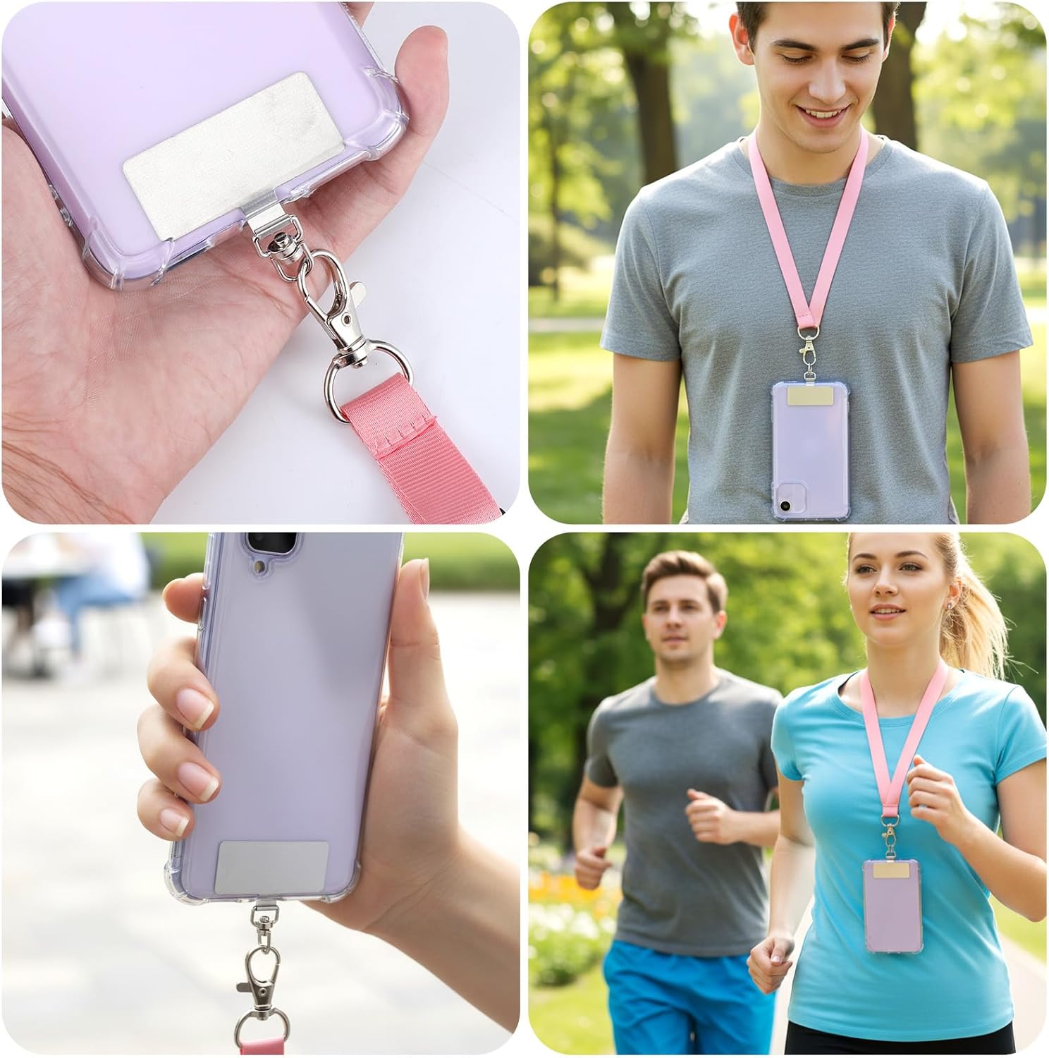 20 Pack Phone Tether Tab, 360° Rotatable Phone Lanyard Tab Stainless Steel Cellphone Lanyard Patch Universal Smartphone Lanyards Pad for Full Phones Cases (Silver) - Image 4