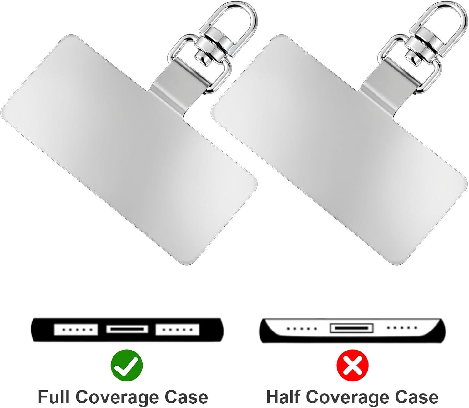 20 Pack Phone Tether Tab, 360° Rotatable Phone Lanyard Tab Stainless Steel Cellphone Lanyard Patch Universal Smartphone Lanyards Pad for Full Phones Cases (Silver) - Image 7