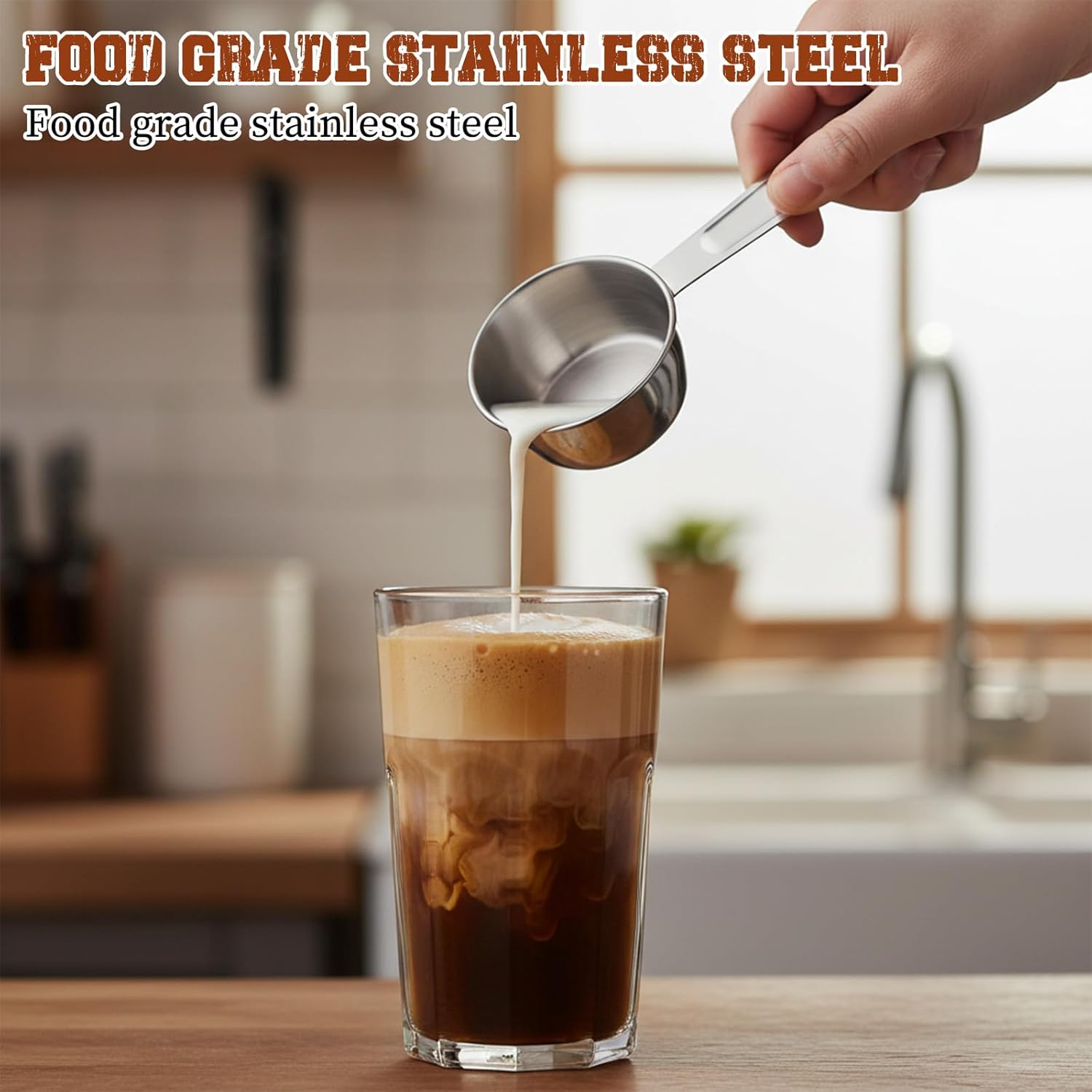2 Pcs 1/4 Cup Stainless Steel Measuring Cup, 60ml, 2oz Metal Measuring Cups Coffee Measuring Cups Measure Scoop or Cooking, Baking, Kitchen Wet and Dry Ingredients, Dishwasher Safe - Image 5