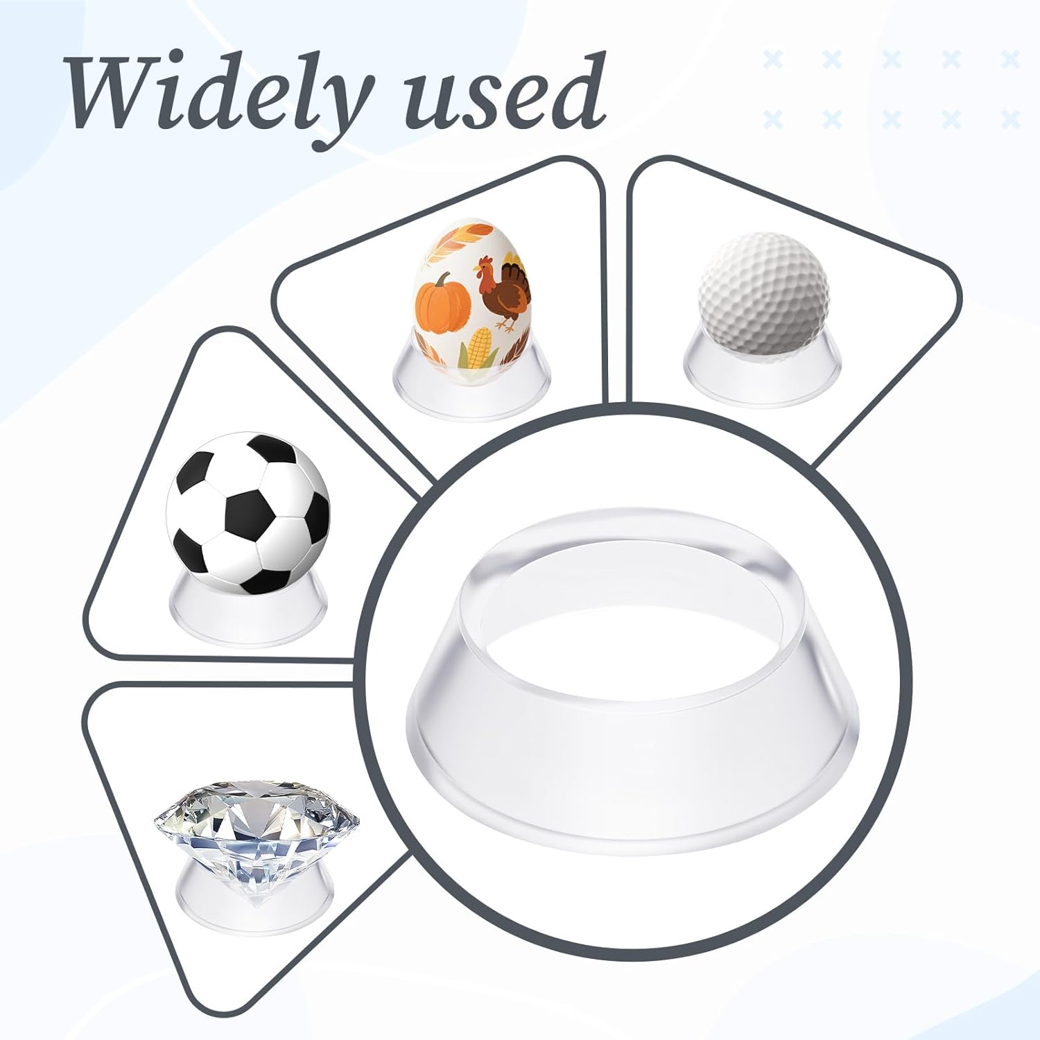 16 Pcs Acrylic Baseball Stand, 1.34 Inch Clear Ring Ball Sphere Stand Egg Crystal Holder Display Stands for Soccer, Basketball, Football, Volleyball, Softball, Bowling Ball, Collections - Image 5