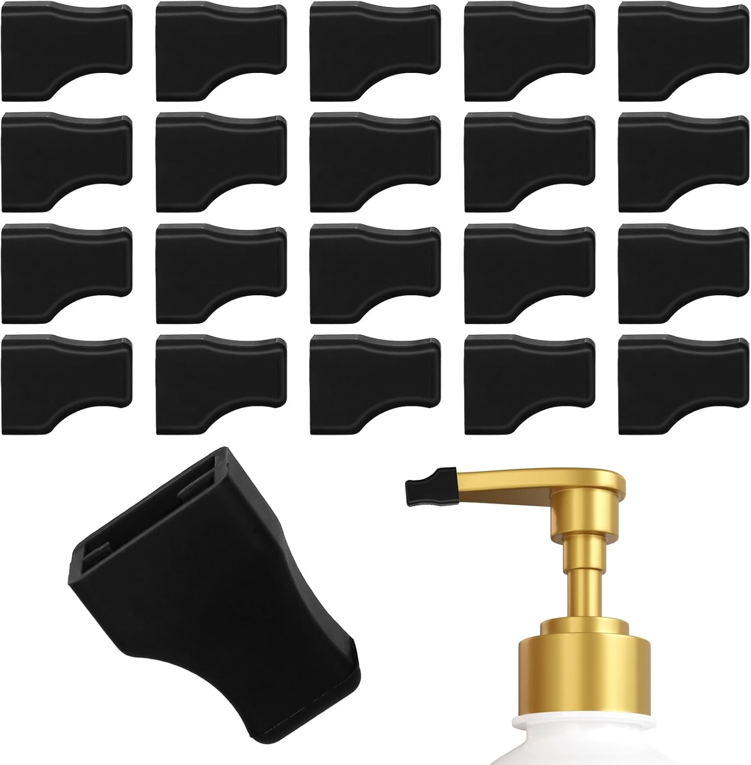 Coffee Syrup Pump Tip Covers, 20 Pack Syrup Pump Caps Black Rubber Syrups Caps Portable Practical Pourer Cap Keep Syrups Sugar Condiments Olive Clean for Pour Dispenser, Oil Liquor Bottle - Image 1