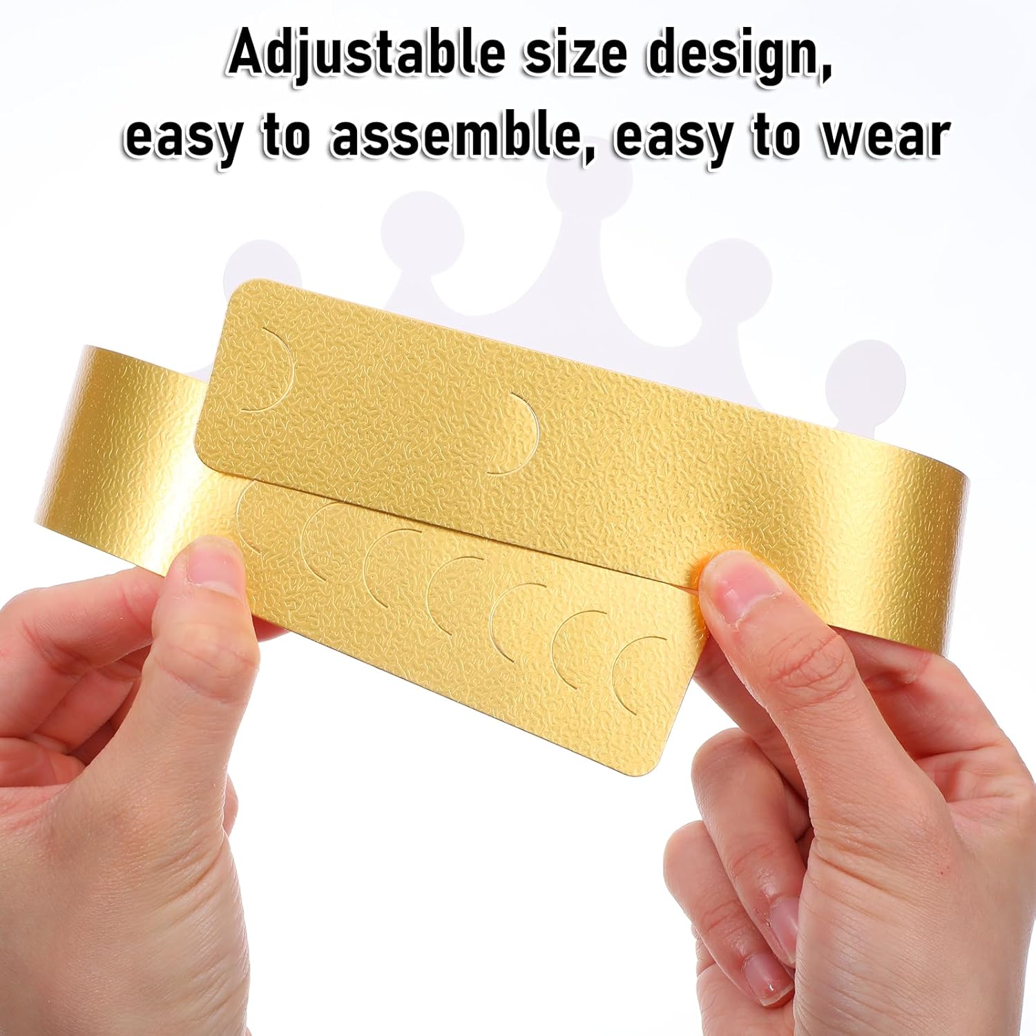 Gold Paper Crowns, 20 Pcs Golden King Crown Paper Crowns for Kids and Adults Foldable Party Crown Hat for Birthday Celebration Baby Shower Photo Props Wedding Anniversary (Matte Finish) - Image 4