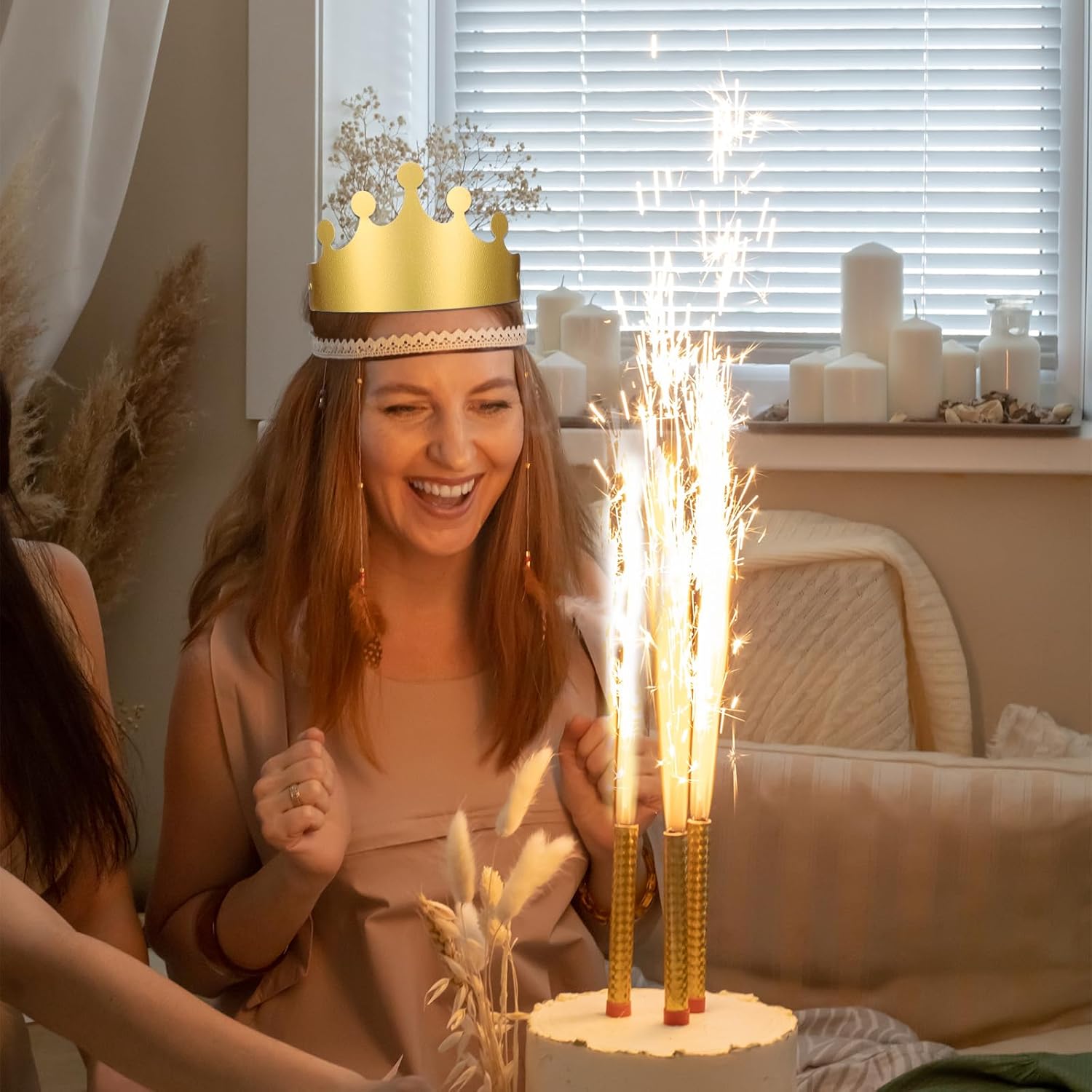 Gold Paper Crowns, 20 Pcs Golden King Crown Paper Crowns for Kids and Adults Foldable Party Crown Hat for Birthday Celebration Baby Shower Photo Props Wedding Anniversary (Matte Finish) - Image 5