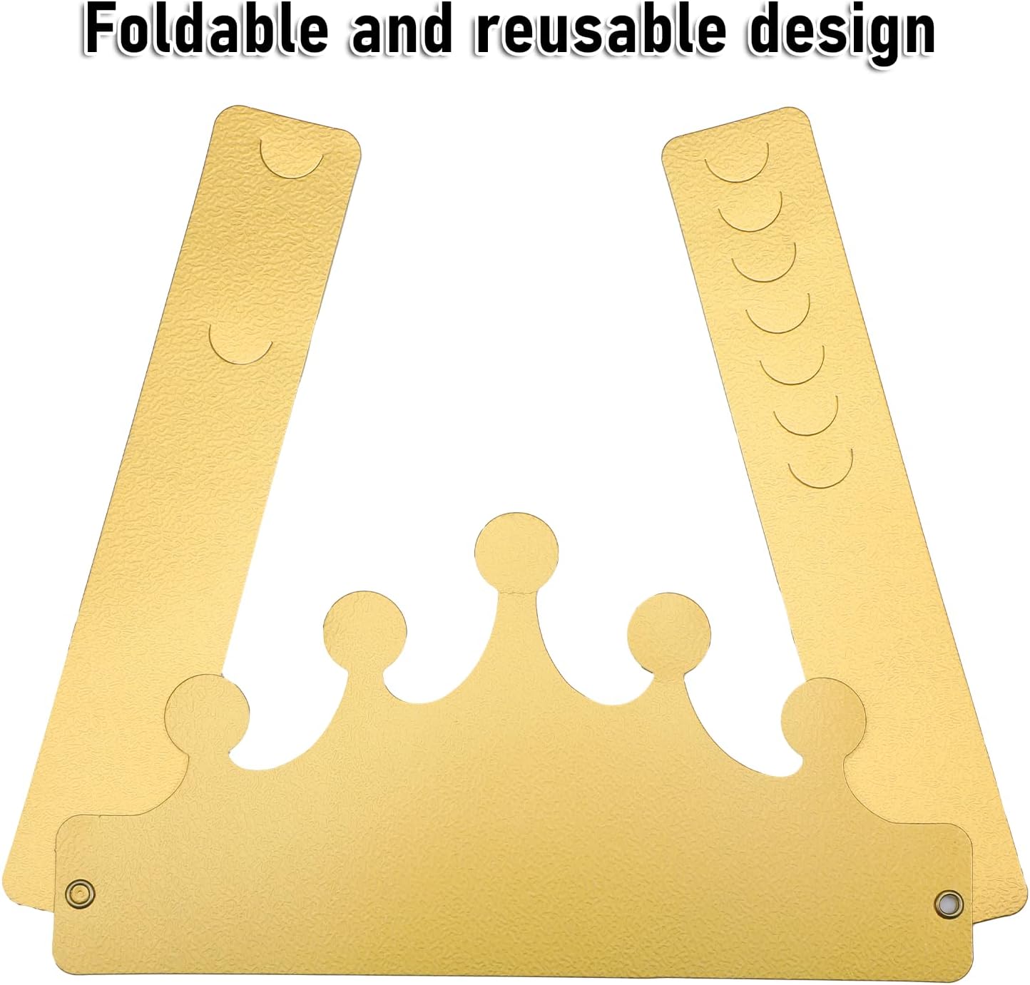 Gold Paper Crowns, 20 Pcs Golden King Crown Paper Crowns for Kids and Adults Foldable Party Crown Hat for Birthday Celebration Baby Shower Photo Props Wedding Anniversary (Matte Finish) - Image 7
