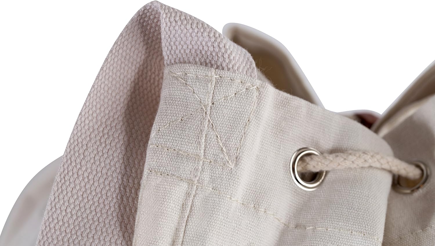Canvas Duffel Bag - Drawstring, Leather Closure, Shoulder Strap - Image 3