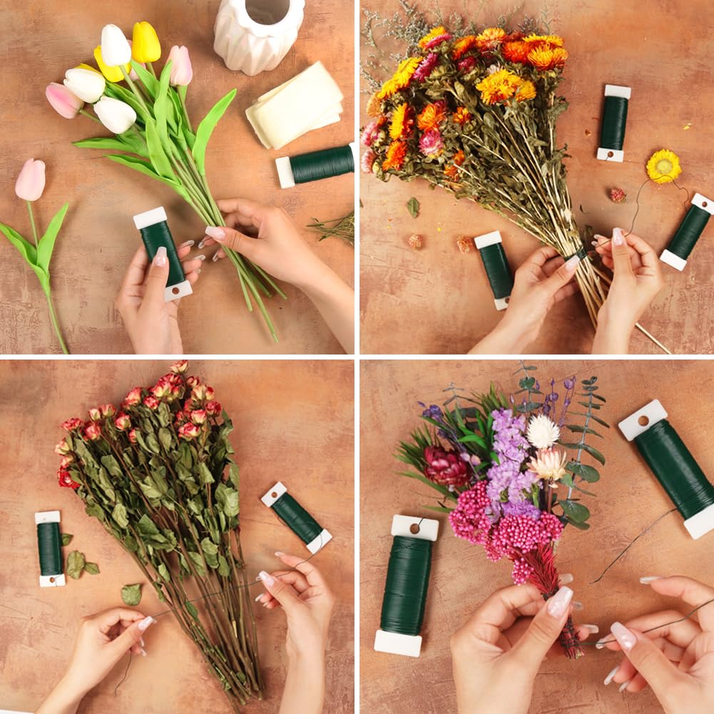 Green Floral Wire, 3 Pack Christmas Wreath Wire, 295 Feet 22 Gauge Florist Ties for Flower Arrangements, Christmas Ornaments, Wreath Making, Gardening, Crafts - Image 5