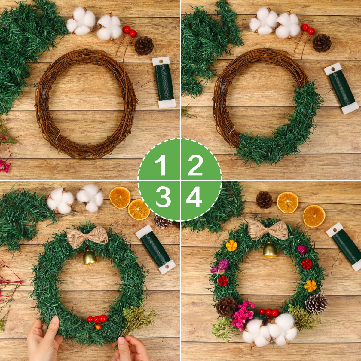 Green Floral Wire, 3 Pack Christmas Wreath Wire, 295 Feet 22 Gauge Florist Ties for Flower Arrangements, Christmas Ornaments, Wreath Making, Gardening, Crafts - Image 6