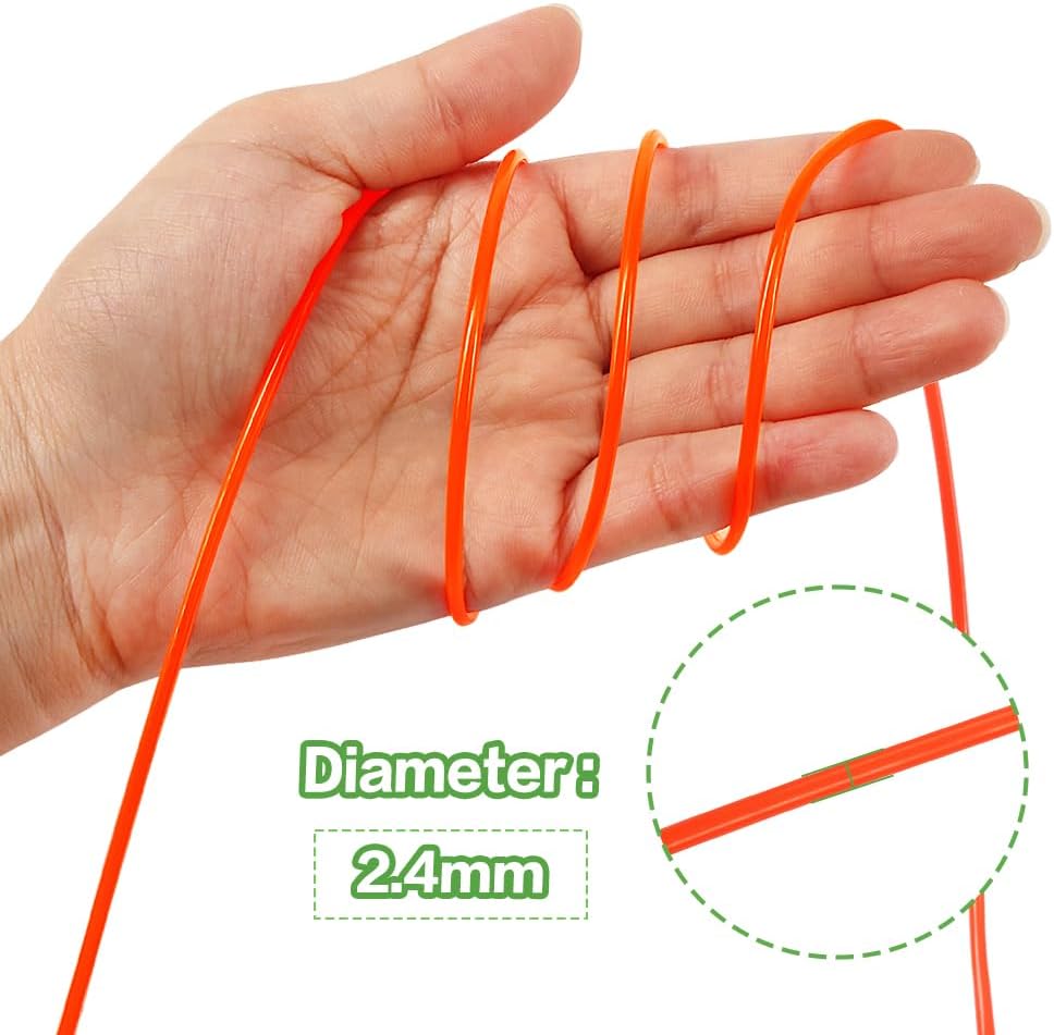 String Trimmer Line 0.095-Inch, 328 Feet 2.4mm Round Nylon Weed Eater String for Grass, Weeds and Brush, Universal Fit for Gas and Electric Trimmers (Orange, 164 Feet/Roll) - Image 3