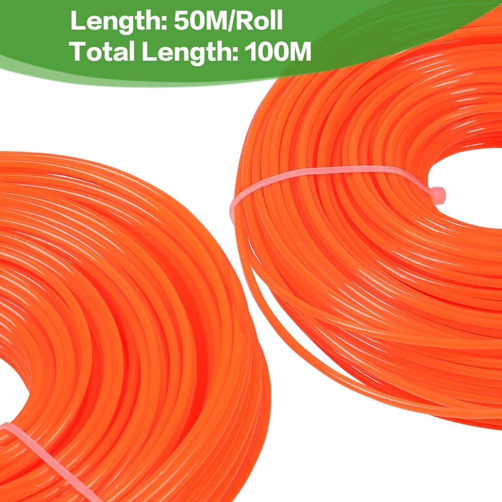 String Trimmer Line 0.095-Inch, 328 Feet 2.4mm Round Nylon Weed Eater String for Grass, Weeds and Brush, Universal Fit for Gas and Electric Trimmers (Orange, 164 Feet/Roll) - Image 4