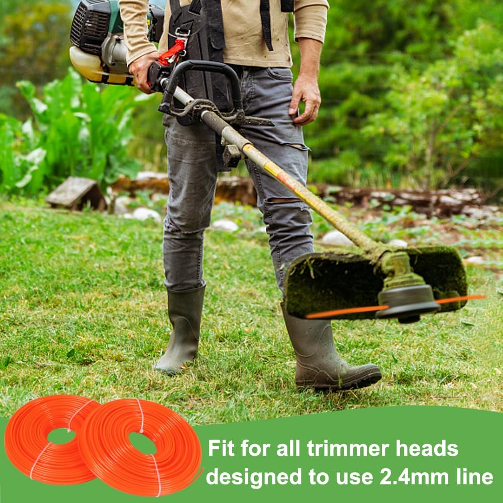 String Trimmer Line 0.095-Inch, 328 Feet 2.4mm Round Nylon Weed Eater String for Grass, Weeds and Brush, Universal Fit for Gas and Electric Trimmers (Orange, 164 Feet/Roll) - Image 5