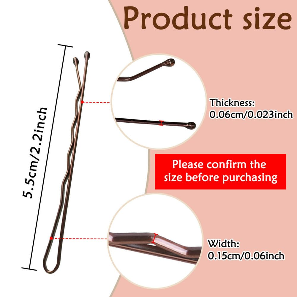 Bobby Pins Brown, 330 Count 2.2 Inch Hair Pins With Cute Box, Premium Bobby Pin For Kids, Girls And Women, Great For All Hair Types - Image 2