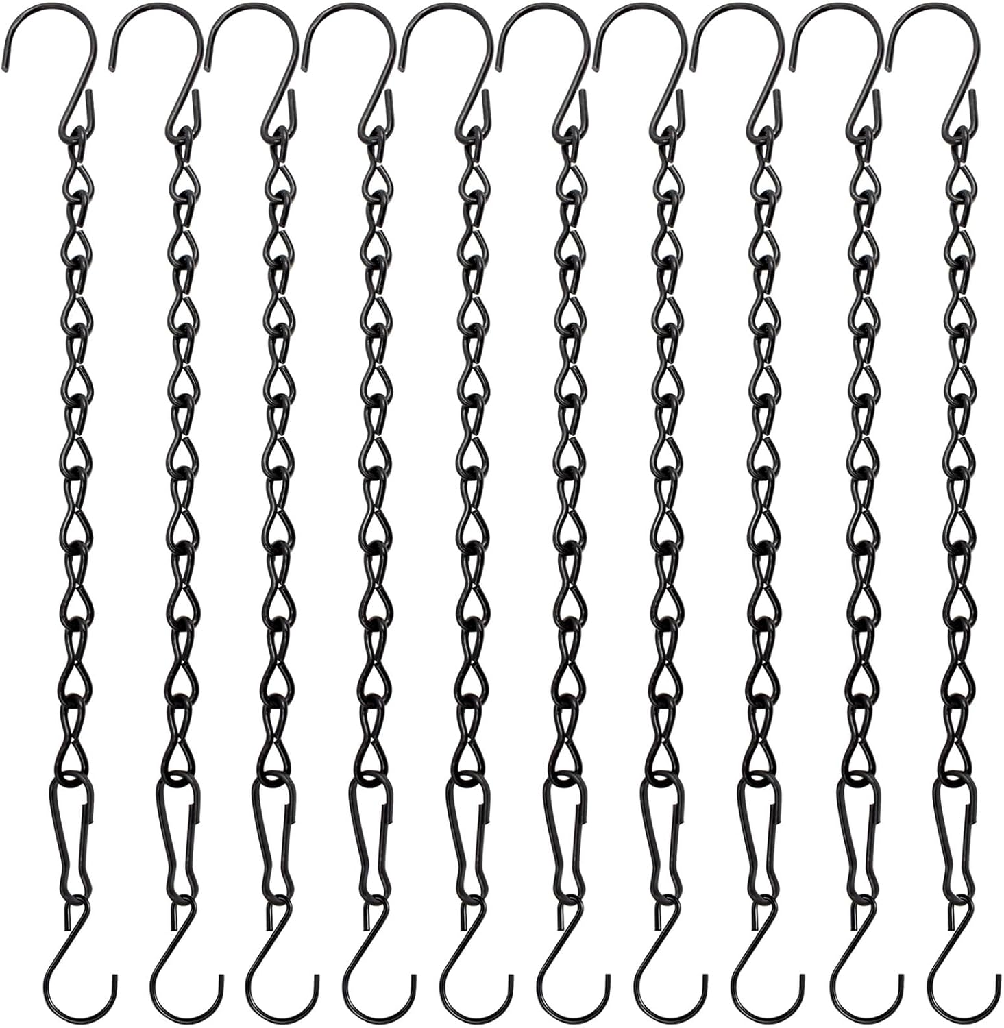10 Pack 9.5 Inch Black Hanging Chains, Garden Plant Hangers for Hanging Bird Feeders, Billboards, Chalkboards, Basket, Planters, Lanterns, Wind Chimes and Decorative Ornaments Etc. - Image 1