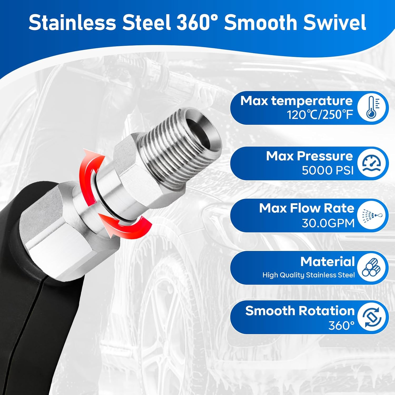 Pressure Washer Swivel Fitting, 3/8