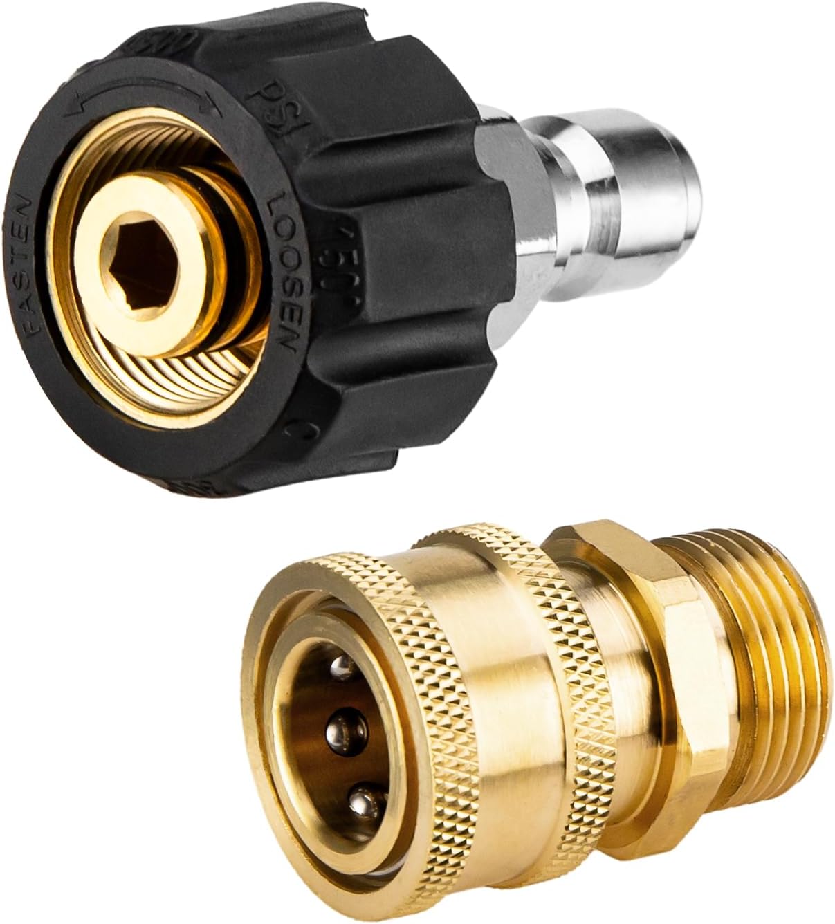 Pressure Washer Adapter Set, Quick Connect Kit, M22 14mm to 3/8 Inch Quick Connect Pressure Washer Hose Adapter - Image 1